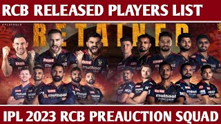 RCB RELEASED PLAYERS LIST | IPL 2023 RCB PRE-AUCTION SQUAD | SPORTS TOWER