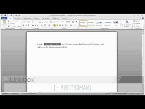Word 2010 - Arabische Zahlen in römische umwandeln