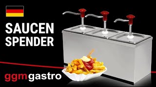Distributeur de sauces - 3x 2 litres - incl. support en inox