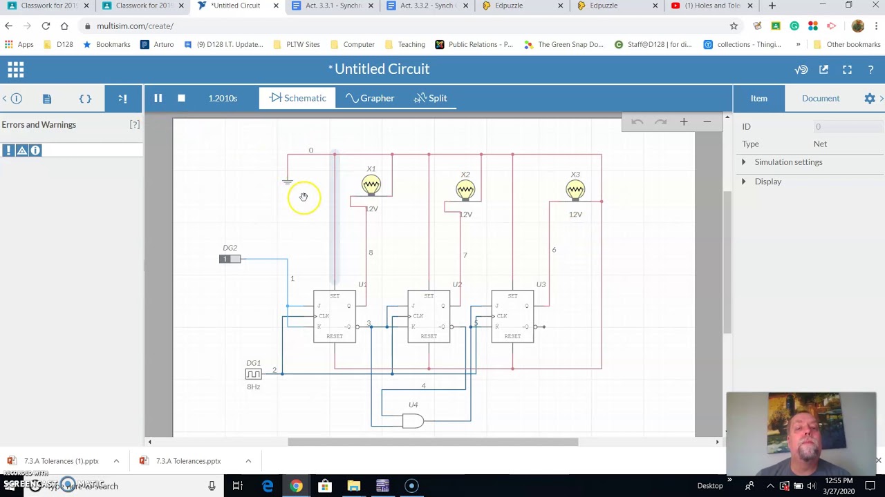 DE 3.3.1 Synch Down Counter on MultiSim Live