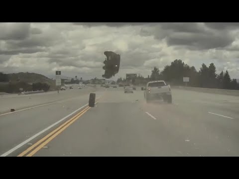 INSANE Car Crash caught on TeslaCam: Kia Soul flying through air!