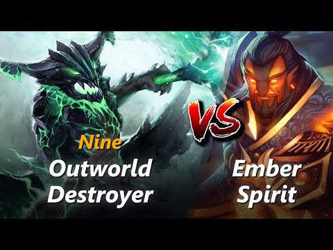 Nine mid Outworld Destroyer vs Ember Spirit | First 10 minutes