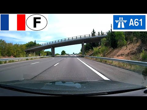 Driving in France: Autoroute A61 - Sortie 23 (Carcassonne Ouest) to Sortie 24 (Carcassonne Est)