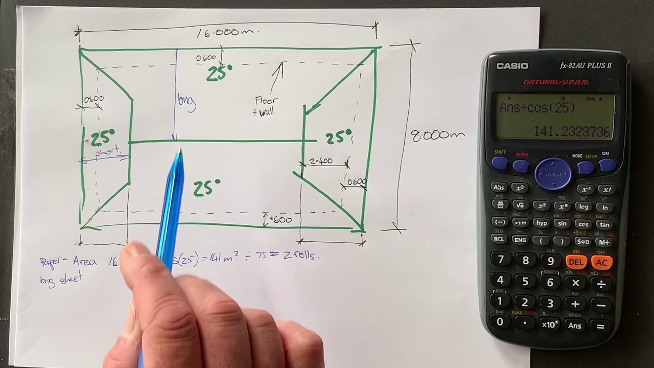 Area and roofing quantities for a Dutch gable roof