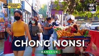 Bangkok Sathorn Area 🇹🇭 Chong Nonsi | 4K HDR • Binaural Audio 🎧