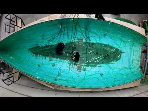 J/45 Infusion of first hull using SCRIMP vacuum-bag system J/45 Infusion of first hull using SCRIMP vacuum-bag system