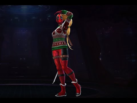 #Lady Deadpool #Holiday uniform is better in world Boss ultimate testing against #Corvus Stage 67.