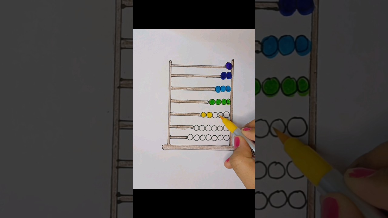 How to draw abacus || Drawing and colouring educational toys for kids #shorts #abacus 🧮
