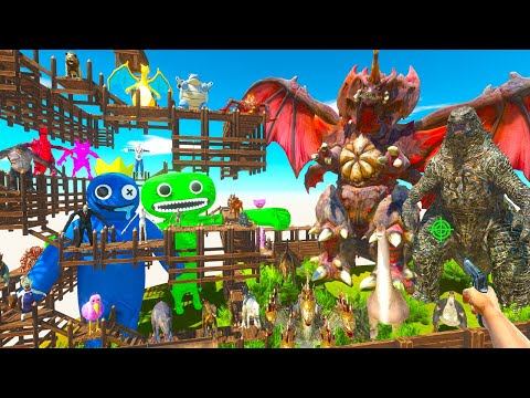 Parkour ZigZag Rescues Creepy Giant Monsters & Fights Kaiju Monster - Animal Revolt Battle Simulator