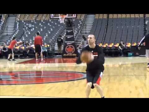 Raptors vs. Blazers 03/15/15 - Steve Blake shootaround