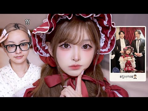 현실 로판공주 되기 ⸝⸝໒꒱🍓𓈒𓏸 로리타 메이크업하고 일본 집사카페 놀러가봄🤵🏻‍♂️🥀 | 일본에서 산 렌즈&속눈썹 존예 ⸝⸝ 𓂃