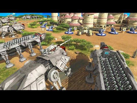 Clone Troop Transports Siege CITY WALLS! - Men of War: Star Wars Mod
