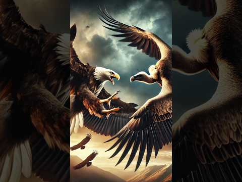 "Vulture vs. Eagle || Who Dominates the Sky?"🔥😱 #eagle #vultures #shortvideo