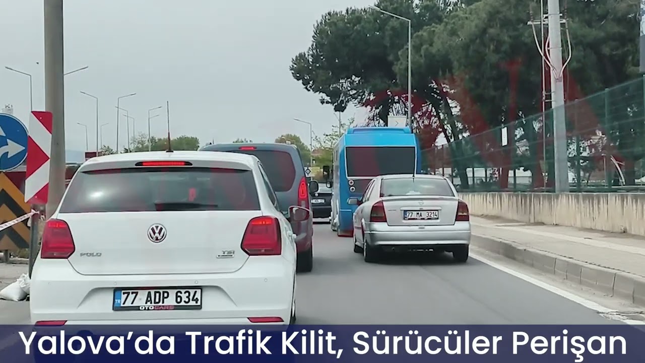 Yalova’da Trafik Kilit, Sürücüler Perişan