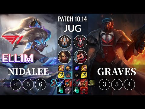 T1 Ellim Nidalee vs Graves Jungle - KR Patch 10.14