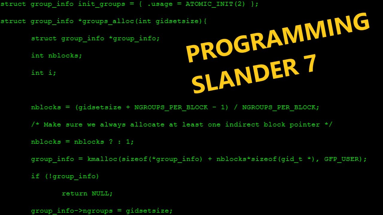 Programming slander 7