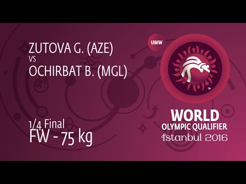 1/4 FW - 75 kg: G. ZUTOVA (AZE) df. B. OCHIRBAT (MGL) by FALL, 4-0