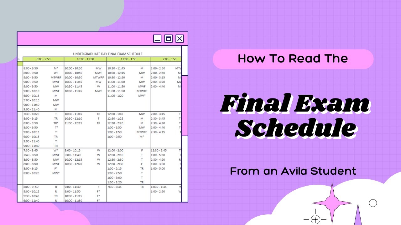 How to Read the Final Exam Schedule