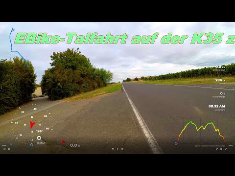 EBike-Talfahrt auf der K35 zwischen Zornheim und Wahlheimerhof
