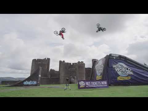 Nitro Circus' Josh, Jackson & Luc Perform The World's First Double Backflip Train! | Live Nation UK