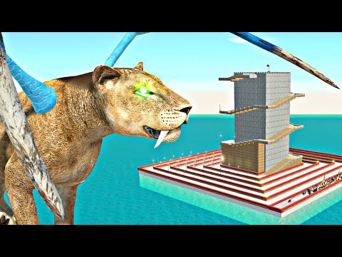 Escape From Alien Smilodon Attack - Animal Revolt Battle Simulator