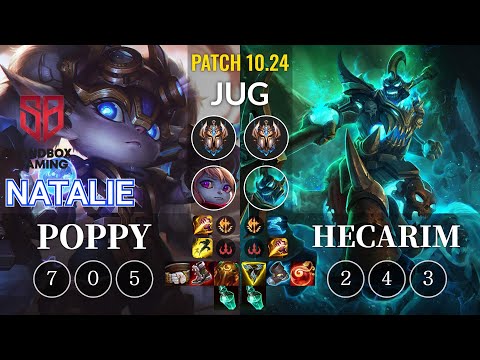SB Natalie Poppy vs Hecarim Jungle - KR Patch 10.24