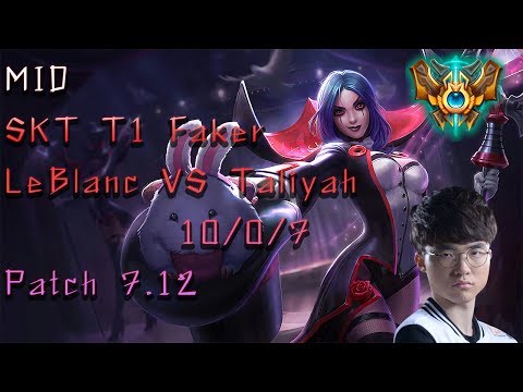 MID SKT T1 Faker LeBlanc vs Taliyah Patch 7.12