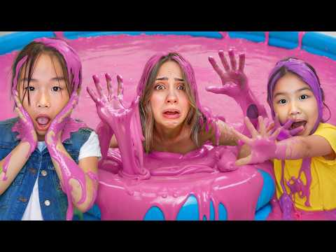 ABBIAMO FATTO UNA PISCINA DI SLIME CON ESTEFI E FINI (NATI UBOLDI E LE CINESINE)