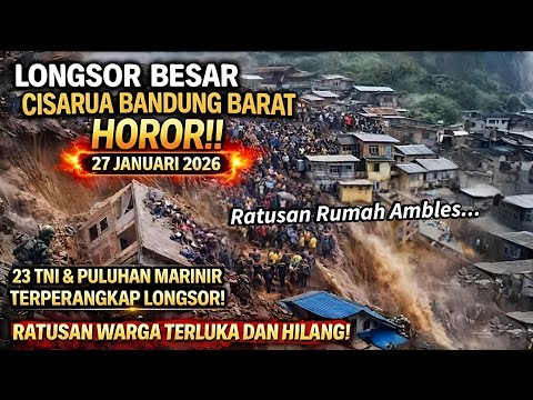 REKAMAN VIDEO ASLI DETIK² LONGSOR SUSULAN CISARUA 23 TNI IKUT TERTIMBUN,LONGSOR TERBESAR DI BANDUNG