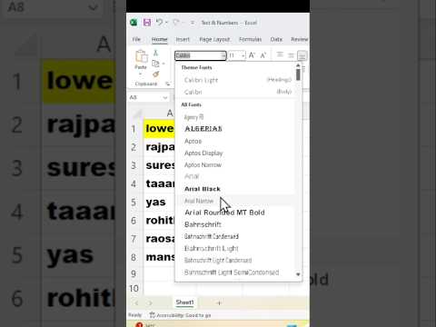 How to change font style in microsoft excel #fontstyle #howto #excel