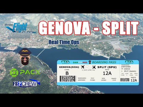A320neo FBW Genova - Split, Flight Simulator MSFS 2020, PACX, Simbrief, FS2Crew, real time OPS, 2022
