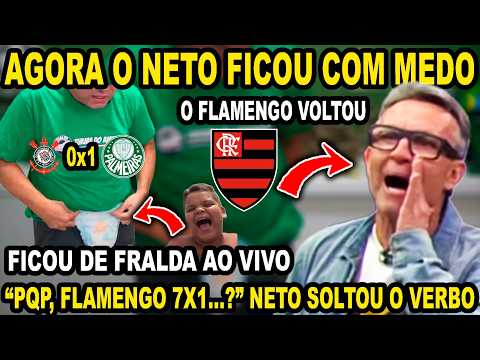 Neto let loose: "Flamengo beat them 7-1...?" Palmeiras fans were left in diapers live on air! Suc...
