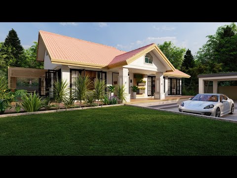 Iconic Design #48 ,60ft x 50ft Modern Tropical  House Design  Relaxing Garden, House Tour