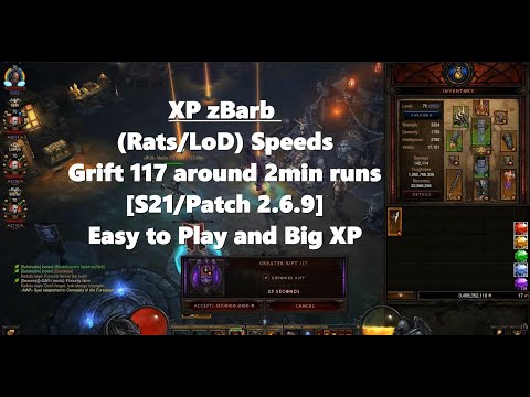 Diablo 3 [S21/2.6.9] - XP zBarb  in Rats/LoD Meta Speeds