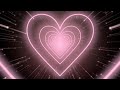 Pastel Pink💖Heart Tunnel - Heart Background - Neon Lights Love Heart Video Background Loop [2 Hours]