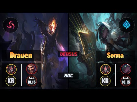 GrandMaster DRAVEN [Hail of Blades] (ADC) VS  SENNA - Grandmaster KR Patch 10.15