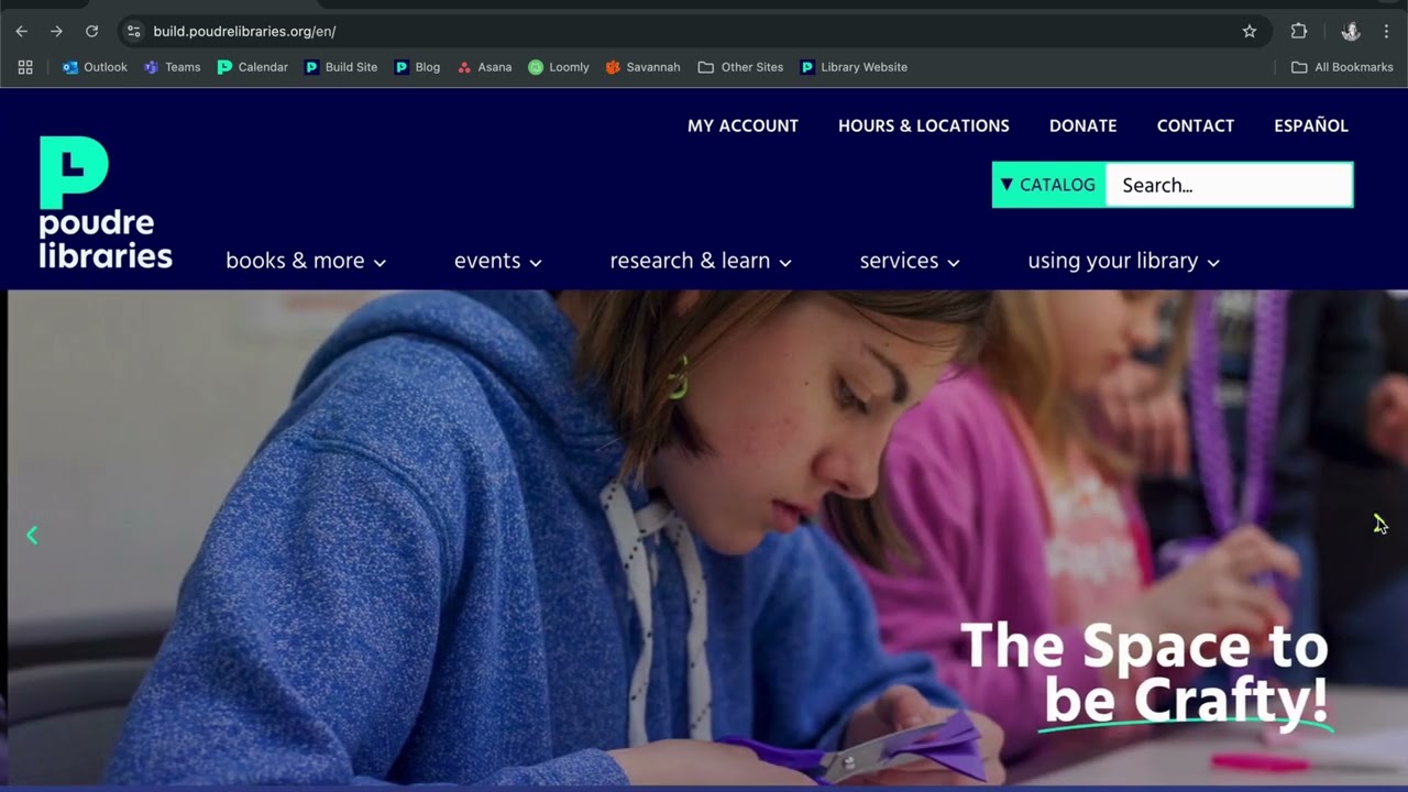 Tour of Poudre Libraries New Website (Desktop/Laptop)