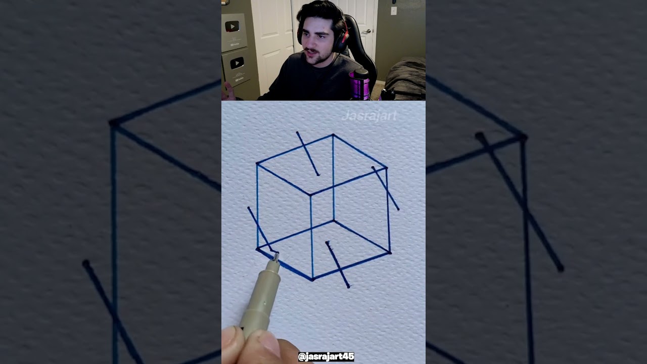 HOW TO DRAW 3D CUBE #shorts