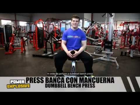 Press plano con mancuernas