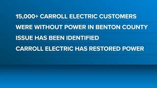 Thousands of Carroll Electric customers regain power after Benton County outage