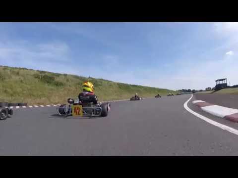 Lucas Field in cadet Kart v Caden McQueen at Shenington