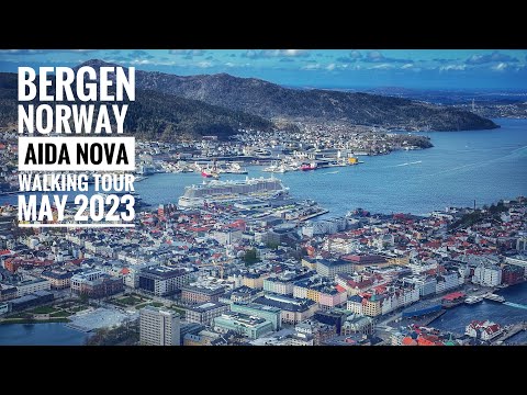 Bergen, Norway Walking Tour  2023 4KHDR