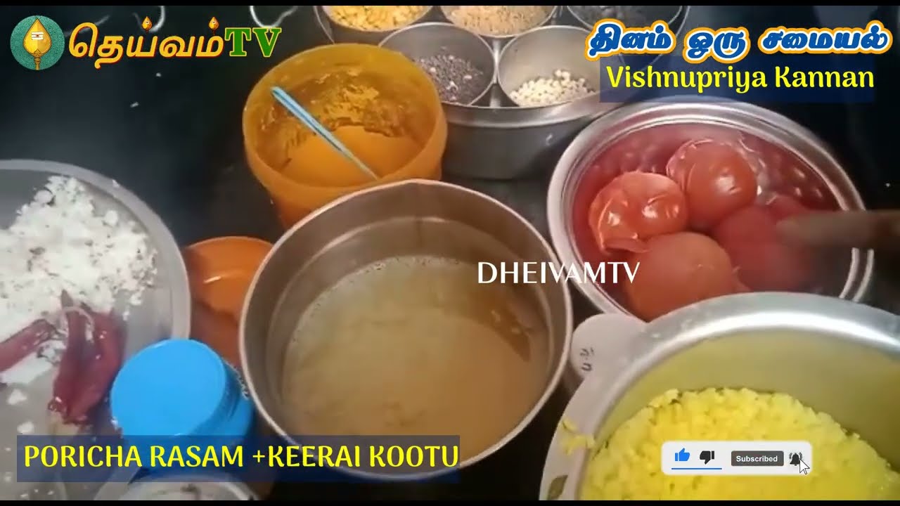 Keerai Kootu/ Arai Keerai Kootu -Poricha Rasam | பொரிச்ச ரசம் -DheivamTv