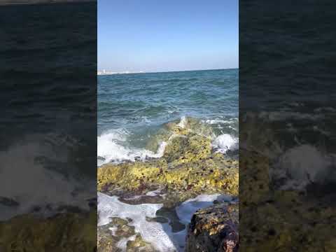 Mersin coast side, the weather is very nice, the sea is very wavy mini vlog
