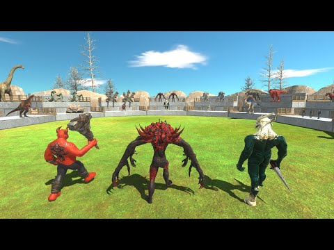 Scourge + Kozarog The Demon + Ogre Lord  VS  2× Boss + Mini Boss - Animal Revolt Battle Simulator
