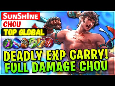 Deadly Exp Carry! Full Damage Chou [ Top Global Chou ] sᴜɴsʜɪɴᴇ - Mobile Legends Emblem And Build
