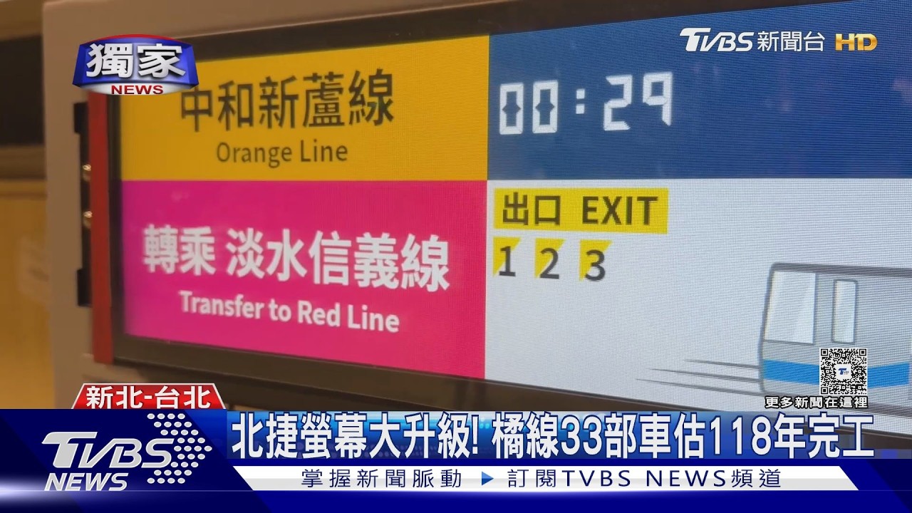 獨家直擊／北捷車廂大變身！48吋螢幕取代LED跑馬燈　出口位置一目了然