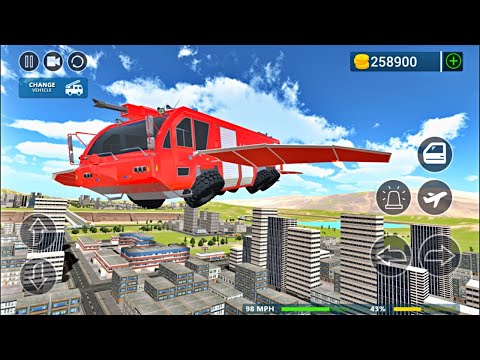 Fire Truck Flying Car - Emergency Rescue Simulator - Best Android Gameplay