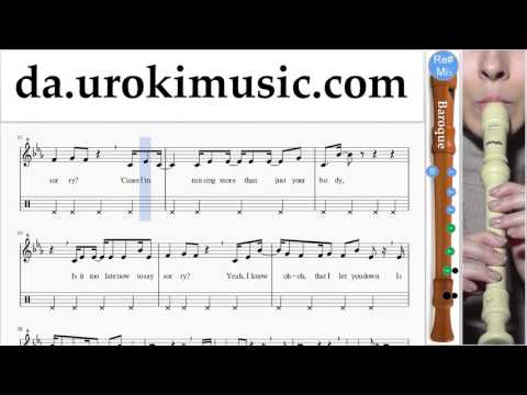 Lær At Spille Blokfløjte (Barok) Justin Bieber - Sorry Lektioner Sange Del#2 um-i246