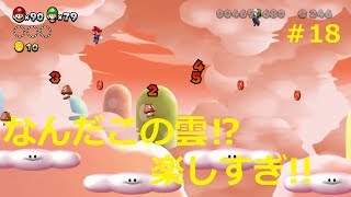 【二人で仲良くマリオU＃18】想像以上にはねる雲⁉まるでトランポリンのようだ!!